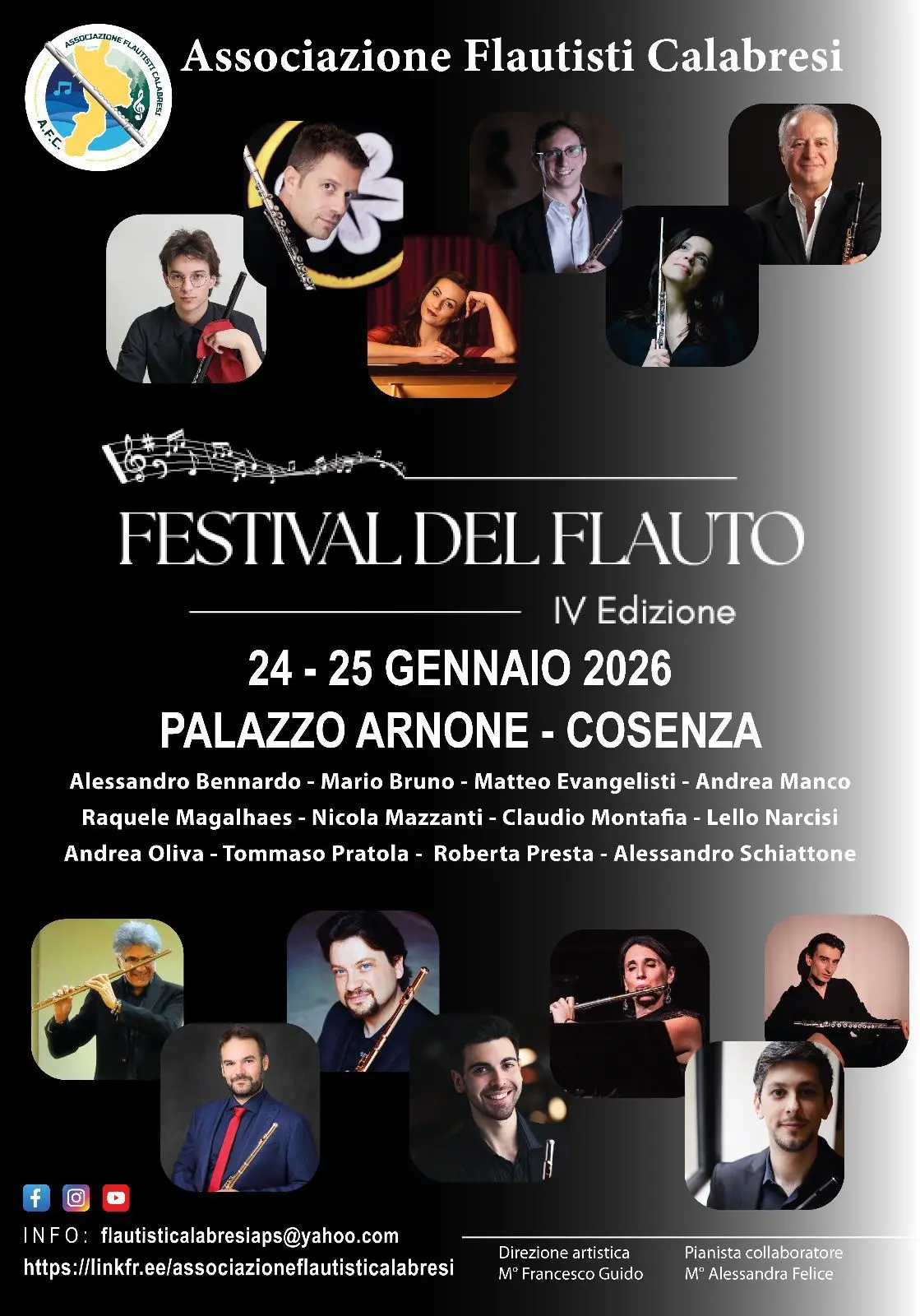 Locandina IV Edizione del Festival Internazionale del Flauto a Cosenza