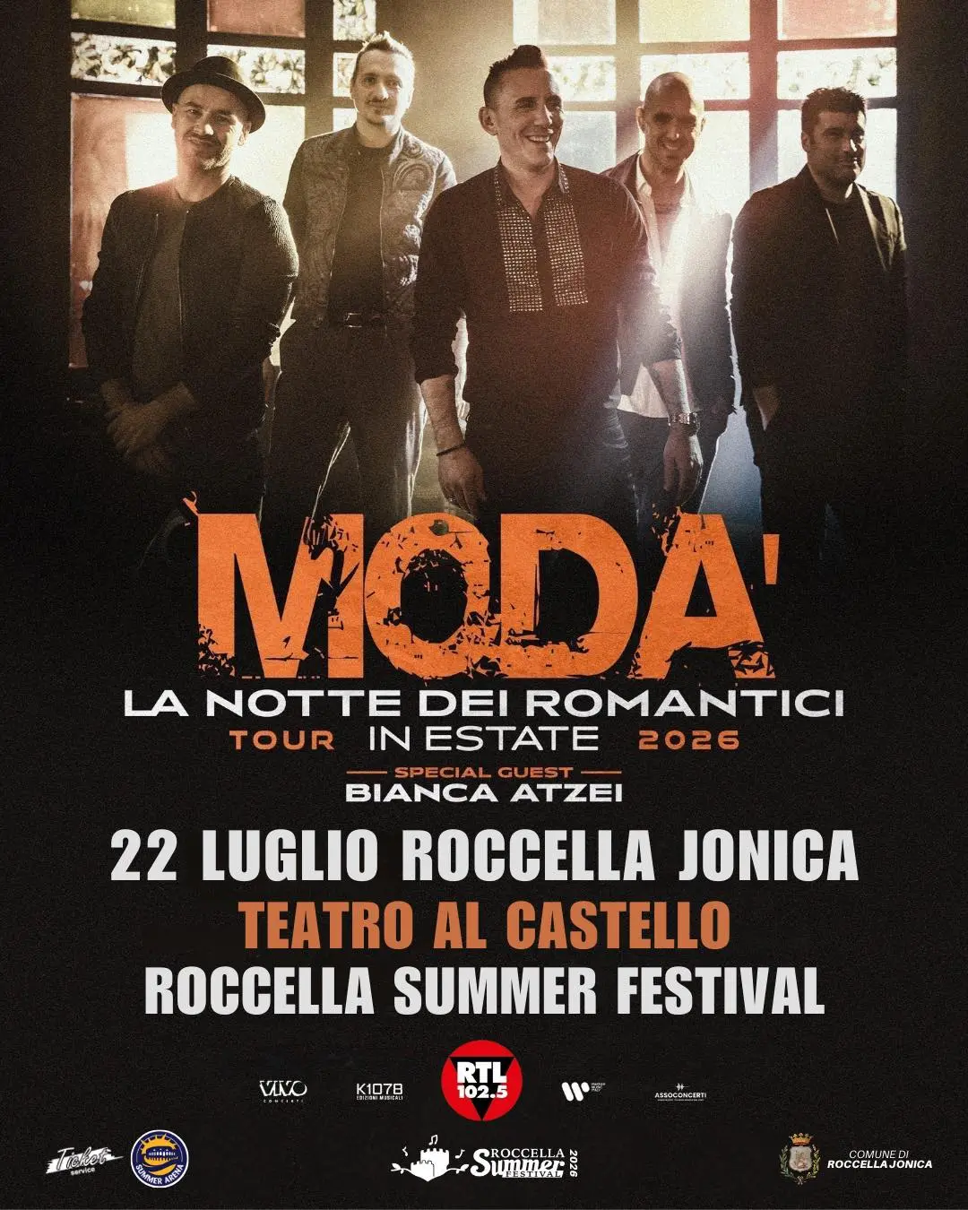 Modà in concerto a Roccella Ionica