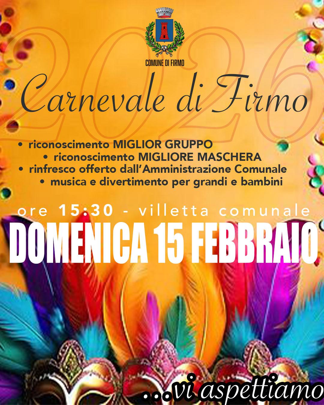 Locandina evento Carnevale di Firmo
