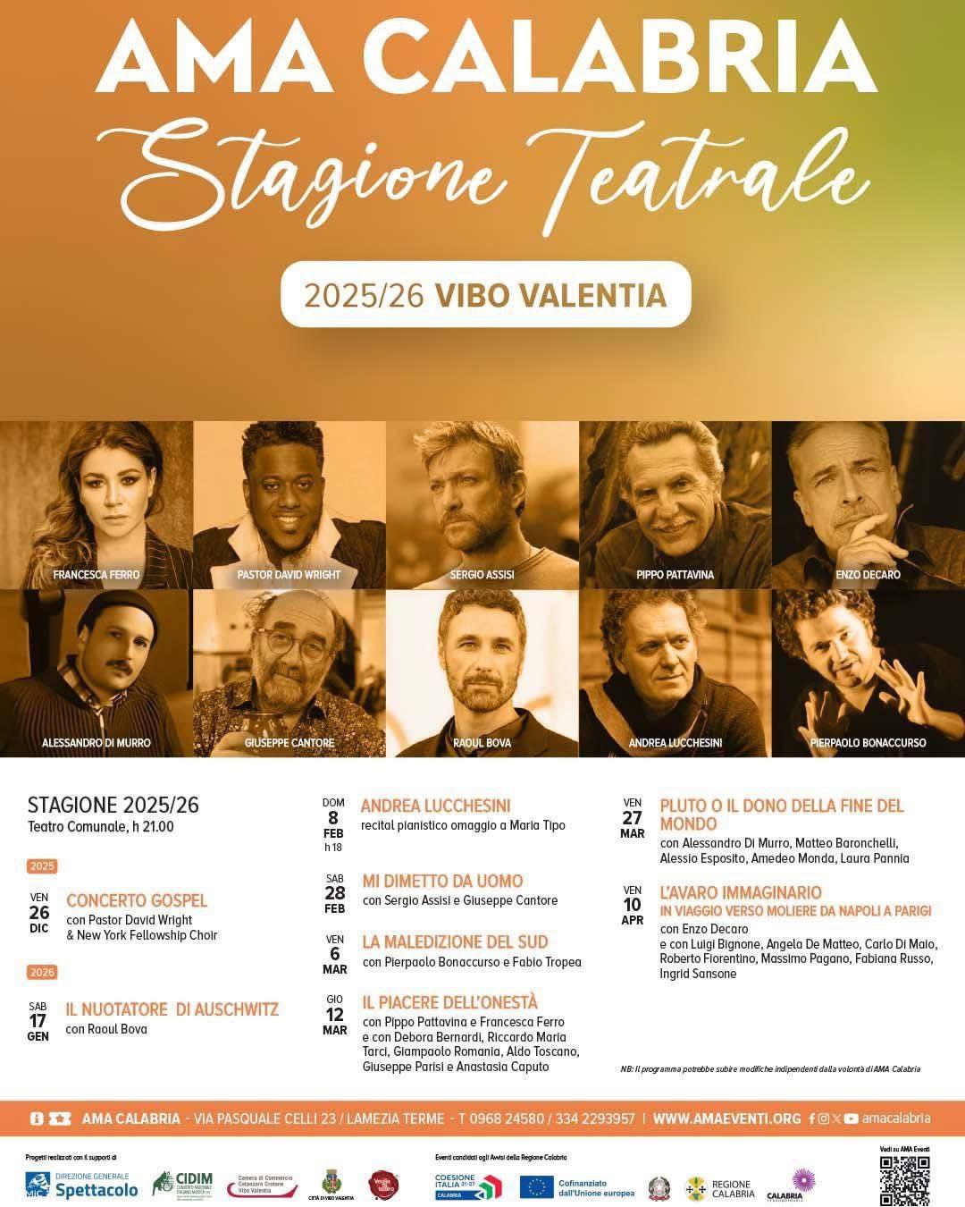 Locandina AMA Calabria - Stagione Teatrale Vibo Valentia