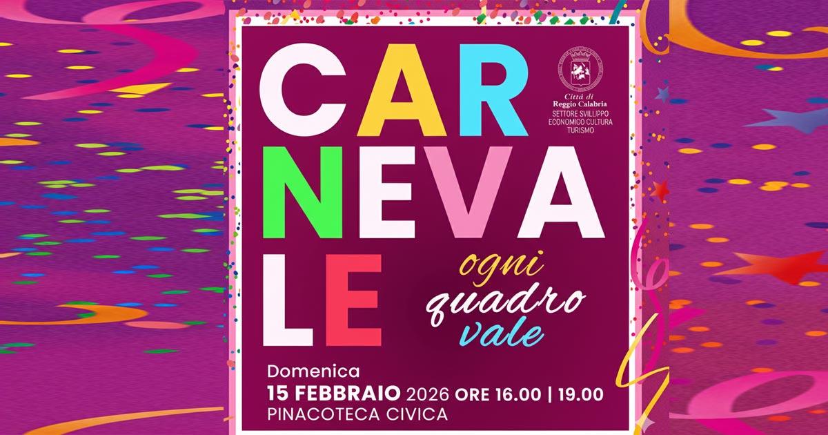Locandina evento di Carnevale alla Pinacoteca Civica di Reggio Calabria
