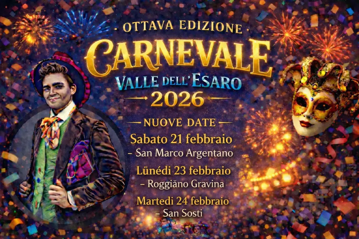 Locandina nuove date Carnevale Valle dell'Esaro