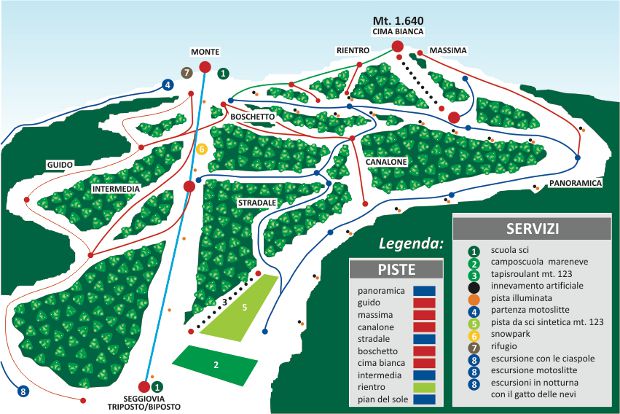 Mappa piste Palumbosila