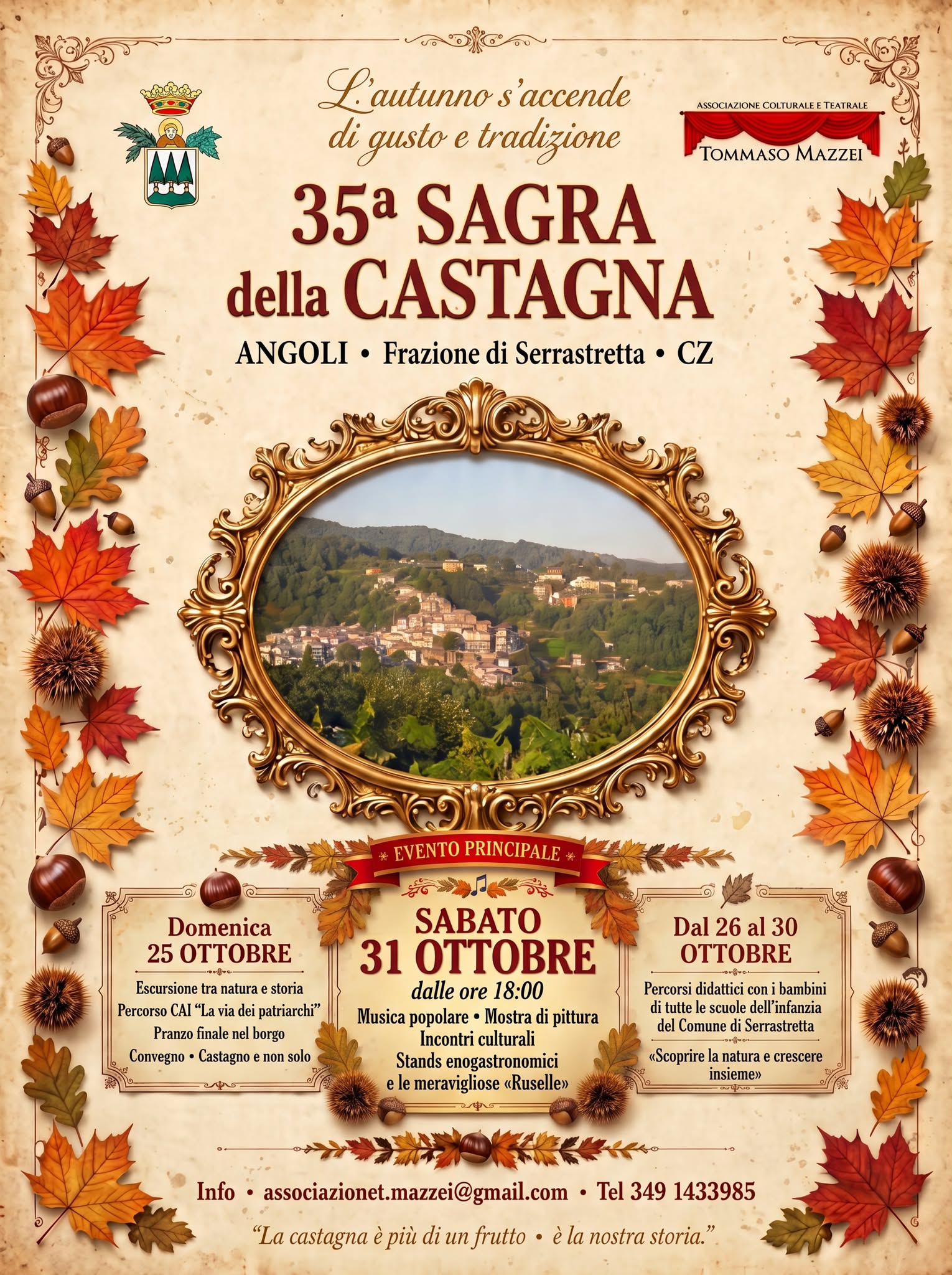 locandina 35ª Sagra della Castagna di Angoli